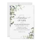 Watercolor Greenery Celebration of Life Memorial