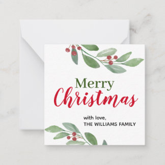 Watercolor Greenery Christmas Cards