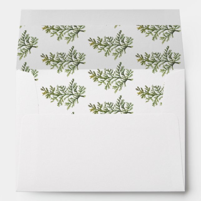 Watercolor Greenery Christmas Custom Envelope (Back (Bottom))