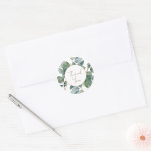 Watercolor greenery classic round sticker