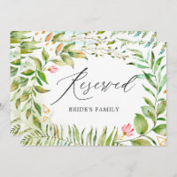 Watercolor Greenery Crystal Wedding Reserved Sign