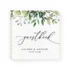 Watercolor Greenery Custom Wedding Guestbook