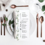 Watercolor Greenery Double Sided Wedding Menu<br><div class="desc">This beautiful menu is perfect for your next event! Easily edit the menu items and display this beautiful design on each plate! Personalise the thank you message on the back - or delete!

See the entire collection for more matching items!</div>