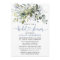 Watercolor Greenery Dusty Blue Heart Bridal Shower