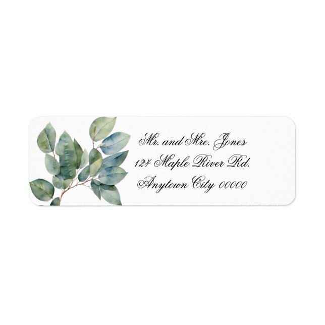 Watercolor greenery elegant eucalyptus  (Front)