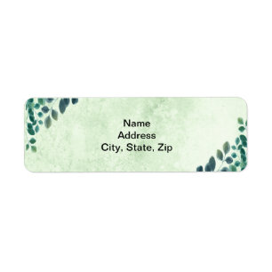 Watercolor Greenery Eucalyptus Leaves Address
