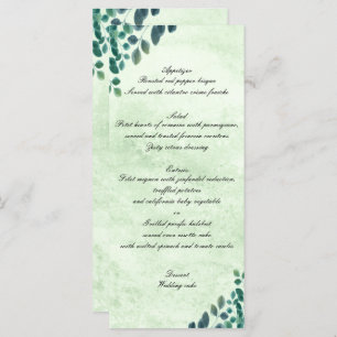 Watercolor Greenery Eucalyptus Leaves Wedding Menu
