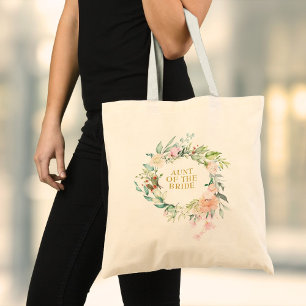 Watercolor Greenery Floral Bridesmaid Favour Tote Bag
