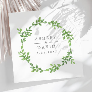 Watercolor Greenery Floral Eucalyptus Wedding Napkin