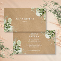 Watercolor Greenery Floral Rustic Kraft