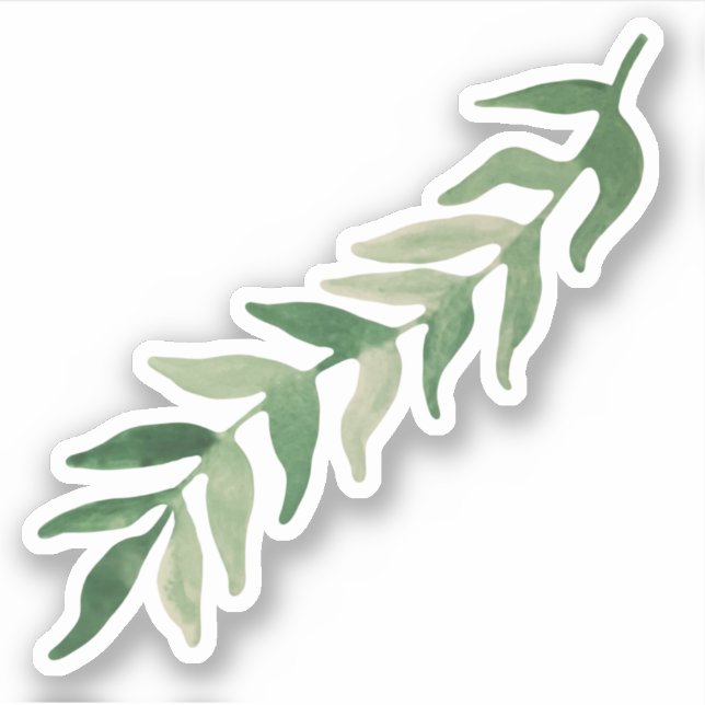 Watercolor Greenery Foliage Stickers (Front)