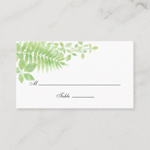Watercolor Greenery Foliage Wedding Place Card