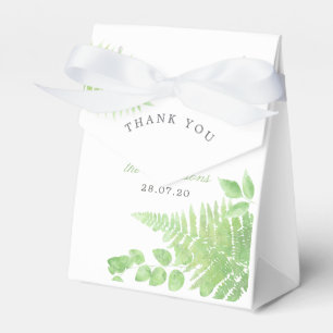 Watercolor Greenery Foliage Wedding Thank You Favour Box