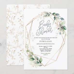 Watercolor, Greenery, Gender Neutral Baby Shower Invitation
