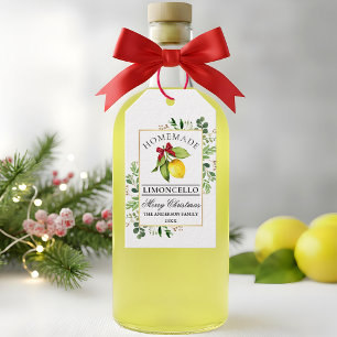 Watercolor Greenery Homemade Limoncello Christmas Gift Tags
