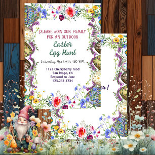 Watercolor Greenery Leaves Floral Easter Egg Hunt  Invitation