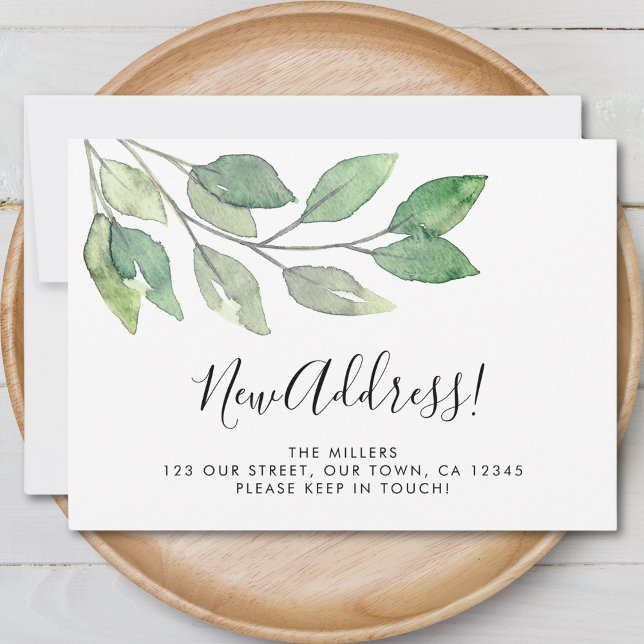 Watercolor Greenery Moving Announcement (Creator Uploaded)
