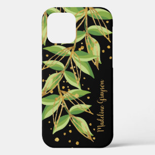 Watercolor Greenery Personalised iPhone 12 Case