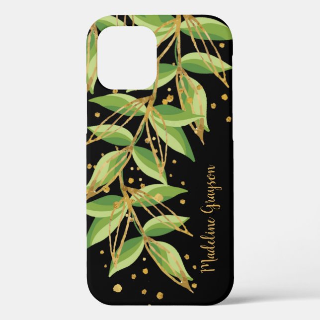 Watercolor Greenery Personalised Case-Mate iPhone Case (Back)