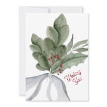 Watercolor Greenery Personalised Christmas