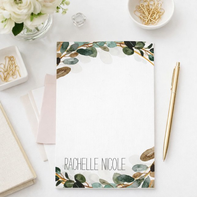 Watercolor Greenery Personalised Stationery (Creator Uploaded)