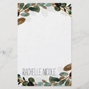 Watercolor Greenery Personalised Stationery