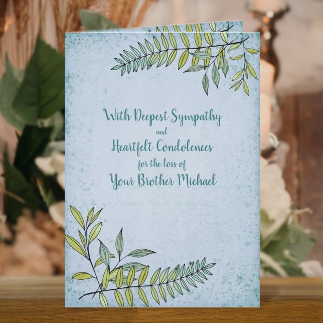 Watercolor Greenery Personalised Sympathy Card (Watercolor Greenery Personalized Sympathy Card)