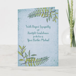 Watercolor Greenery Personalised Sympathy Card