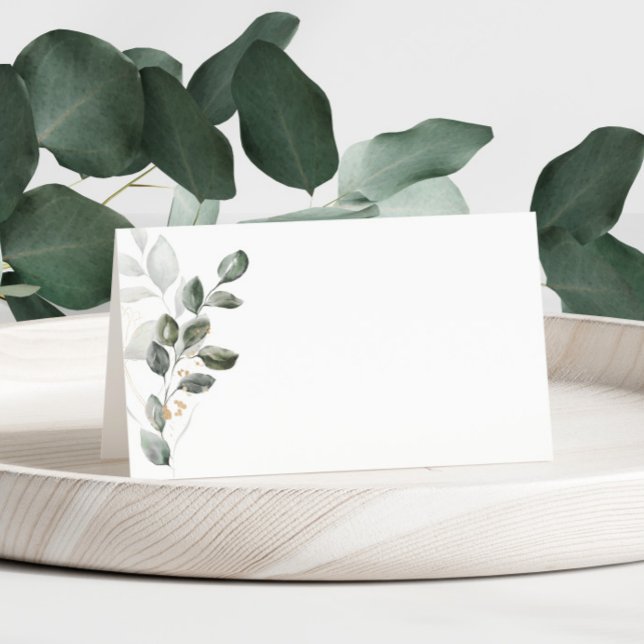 Watercolor Greenery  Place Card (Creator Uploaded)