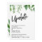 Watercolor Greenery Postponed Wedding Update Card