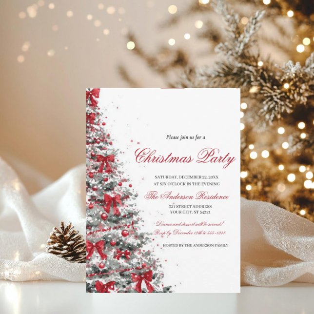 Watercolor Greenery Red Berries Christmas Party Invitation (Creator Uploaded)