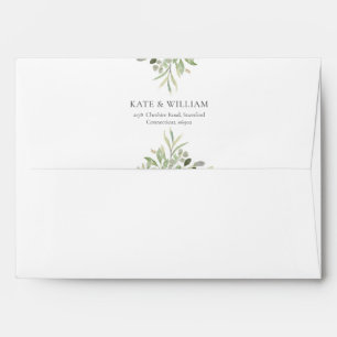 Watercolor Greenery Return Address Envelope