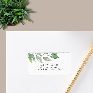  Watercolor Greenery Return Address Label