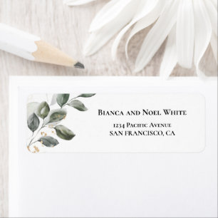 Watercolor Greenery Return Address Labels
