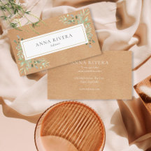 Watercolor Greenery Rustic Kraft Professional