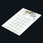Watercolor Greenery Sage Green Bridal Shower Bingo Notepad<br><div class="desc">Modern Elegant Watercolor Botanical Greenery Bridal Shower Bingo Sheets Notepad includes eucalyptus leaves,  green botanical foliage,  dusty blue leaves and other beautiful botanical greenery. Trendy Calligraphy Script. Sage Green.</div>