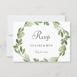 Watercolor Greenery Spring Wedding Invite RSVP