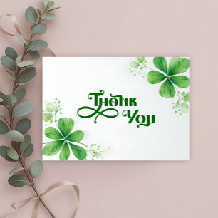 Watercolor Greenery St. Patrick's Day Baby Shower Thank You Card