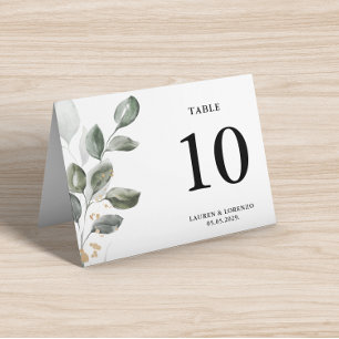Watercolor Greenery Table Tent Place card