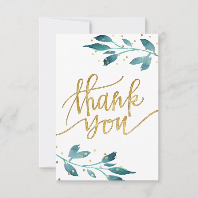 watercolor greenery thank you (Front)