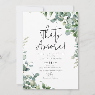 Watercolor Greenery That's Amore! Bridal Shower Invitation