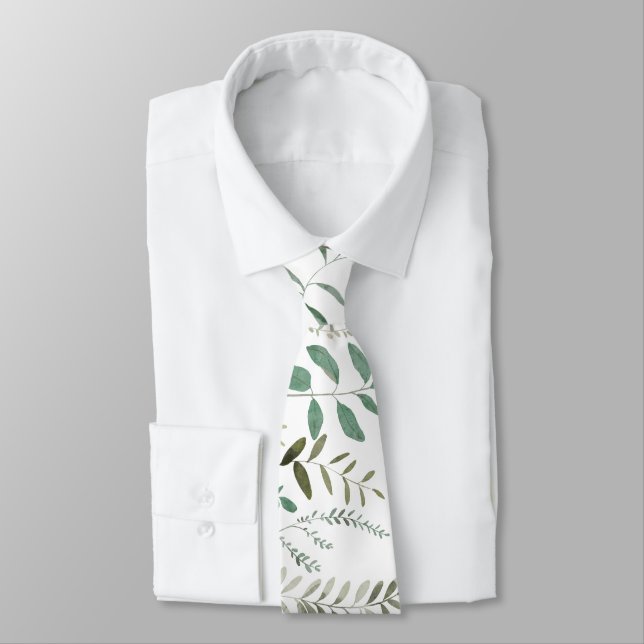 watercolor greenery tie (Tied)