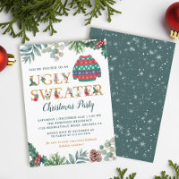 Watercolor Greenery Ugly Sweater Christmas Party