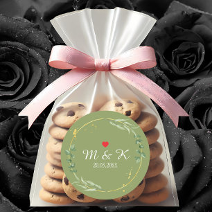 Watercolor Greenery Wedding  Classic Round Sticker