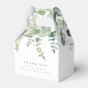 Watercolor Greenery Wedding Favour Box