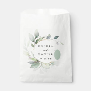 Watercolor Greenery Wedding Favours Favour Bags