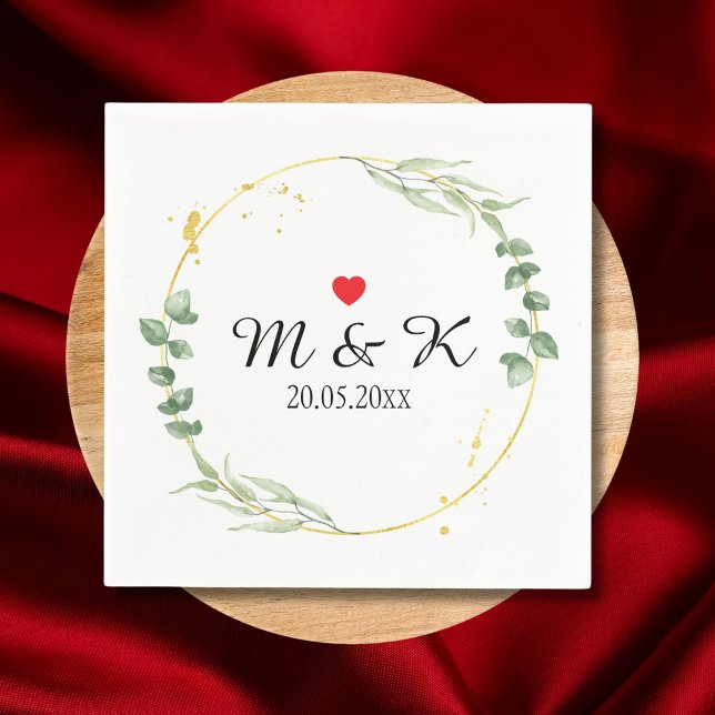 Watercolor Greenery Wedding  Napkin (Watercolor Greenery Wedding Napkins)