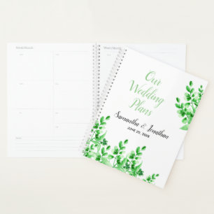 Watercolor Greenery Wedding Plans Planner