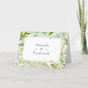 Watercolor Greenery Wedding Programme