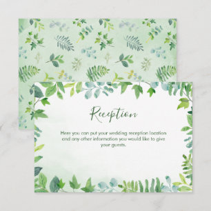 Watercolor Greenery Wedding Reception Card